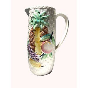 Basket Weave Vintage Pitcher Made in Japan Fruit Breakfast Brunch